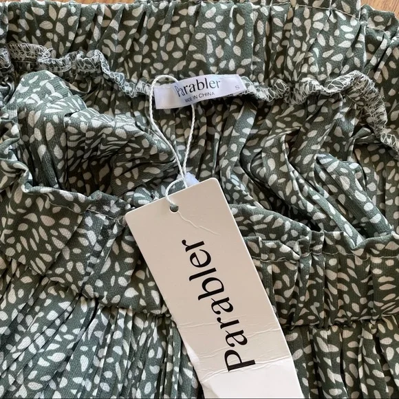 🎉HP🎉 ✨NEW Pleated Polka Dot Midi Skirt w/ Pockets - Boho Chic Style🌿 - Picture 11 of 15